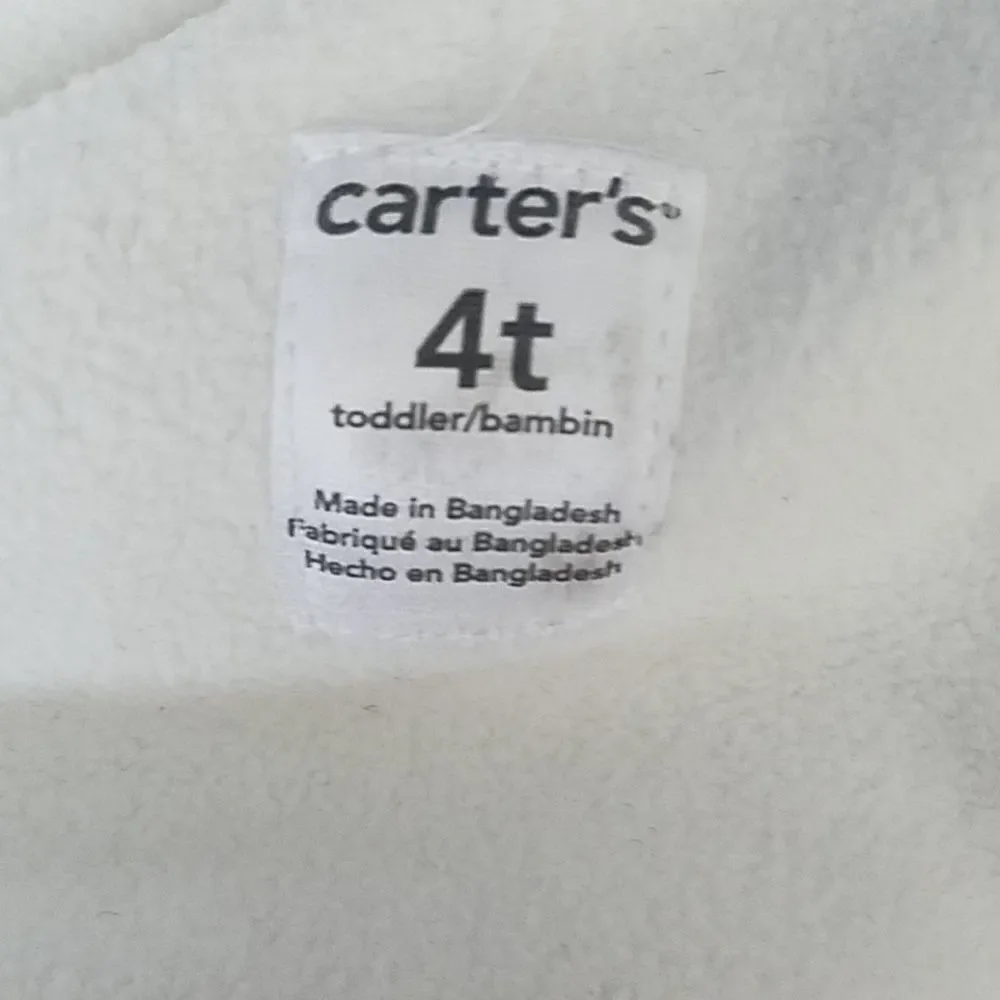 Carter's Toddler Puffer Vest Gray/White Size 4T Sleeveless Winter Outerwear